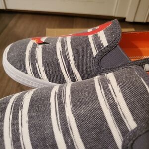 Keds Crashback Wash Stripe Navy Flamingo Striped Shoes, Size 8.5